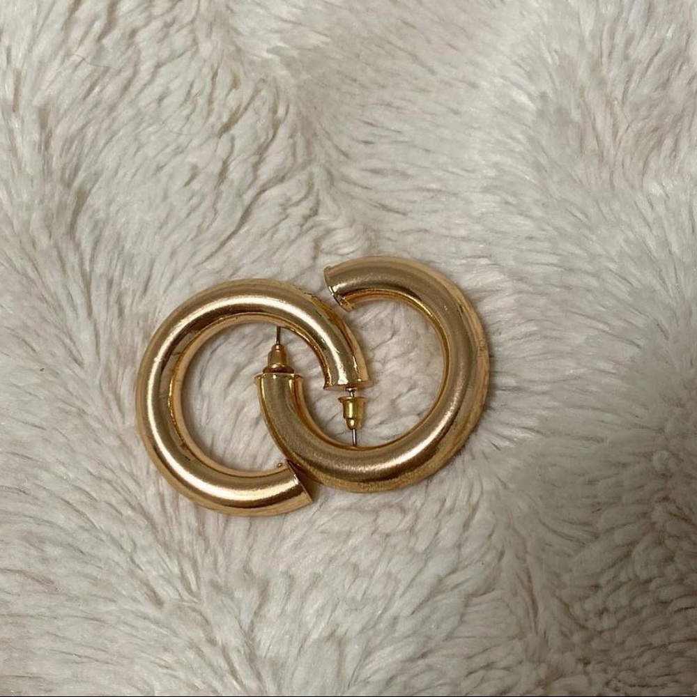 Pretty little thing chunky gold hoop earrings